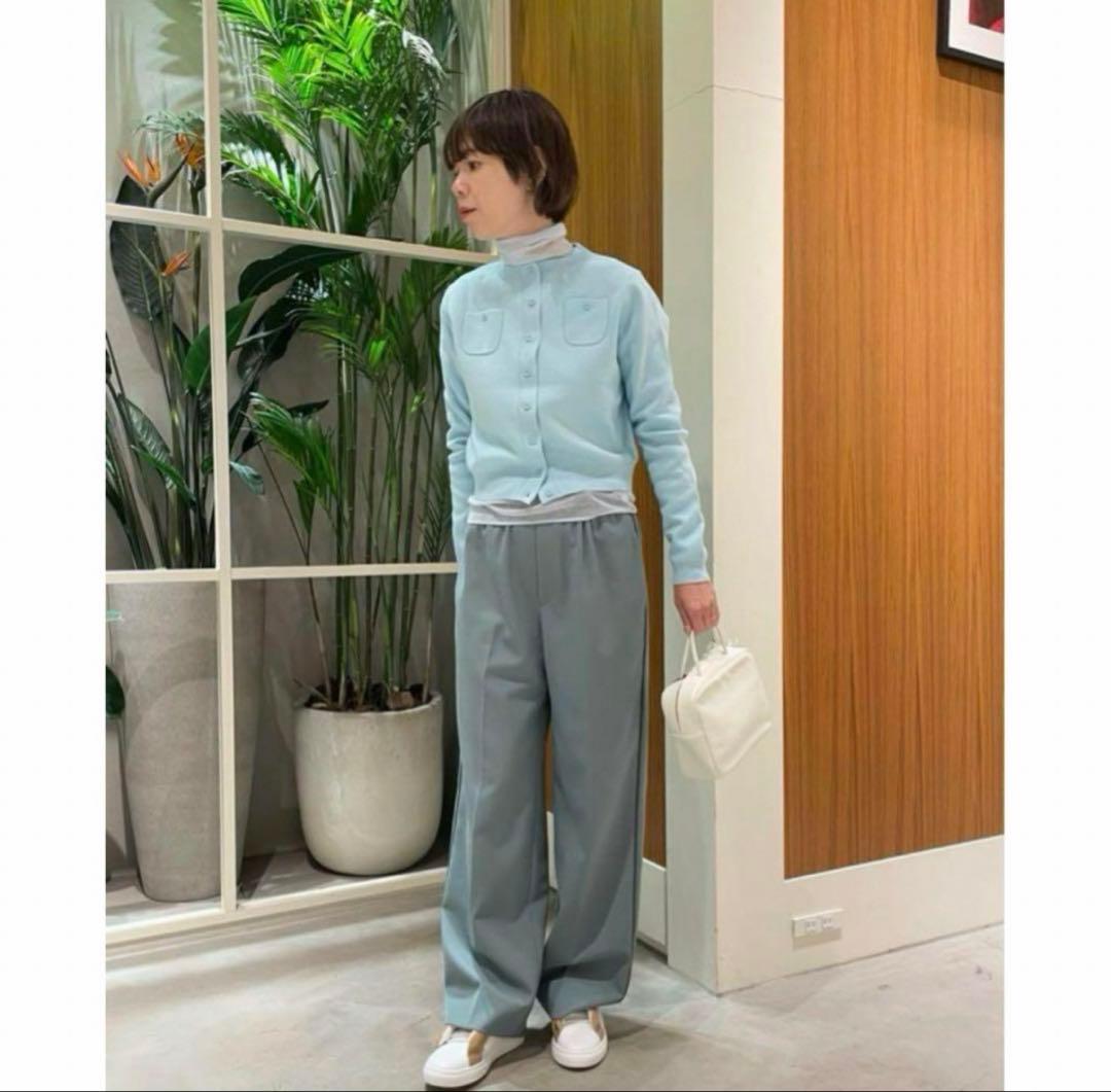 24SS caban コットンカシミヤクルー　カーディガン　ブルー　S