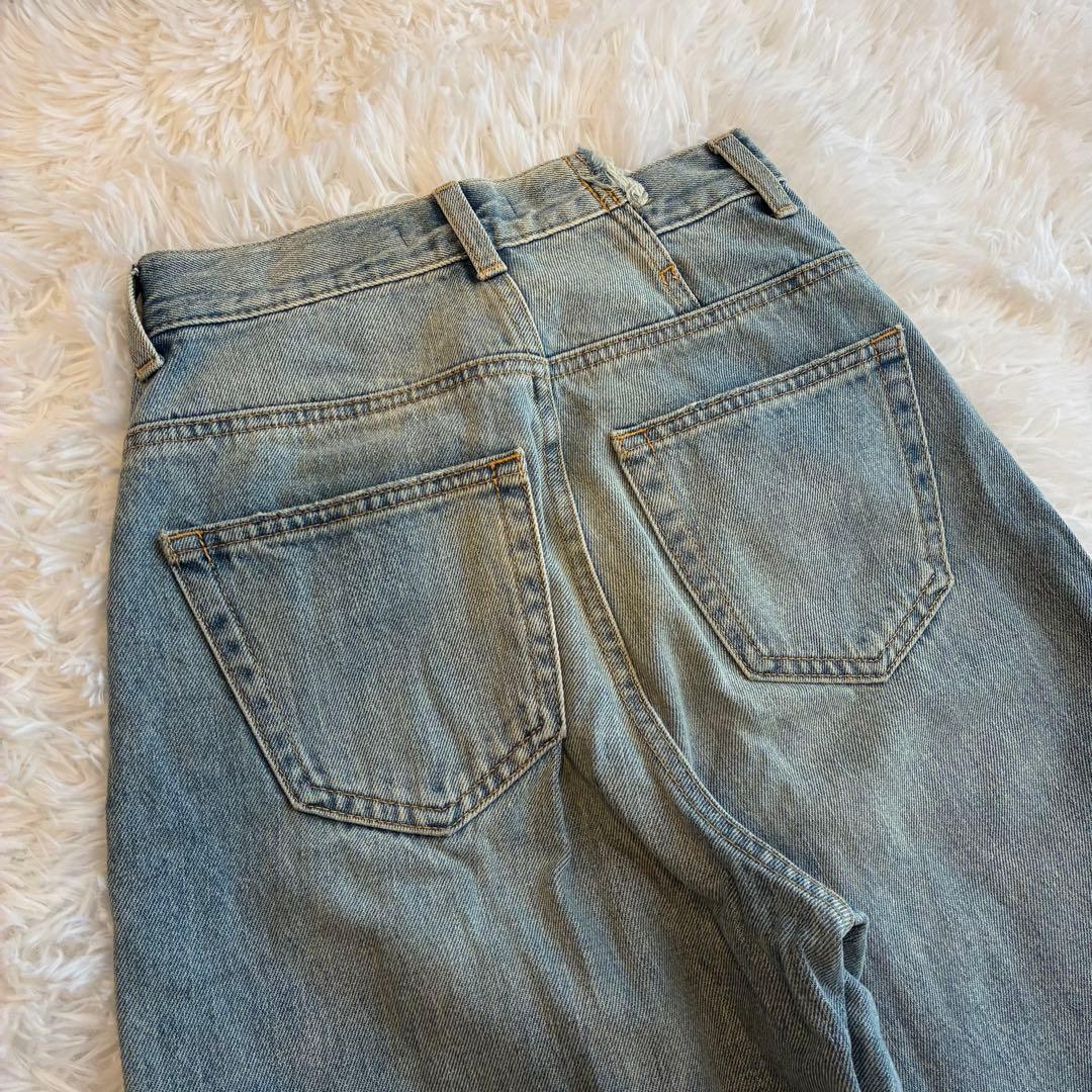 MOUSSY CROSS WAIST WIDE STRAIGHT デニムパンツ