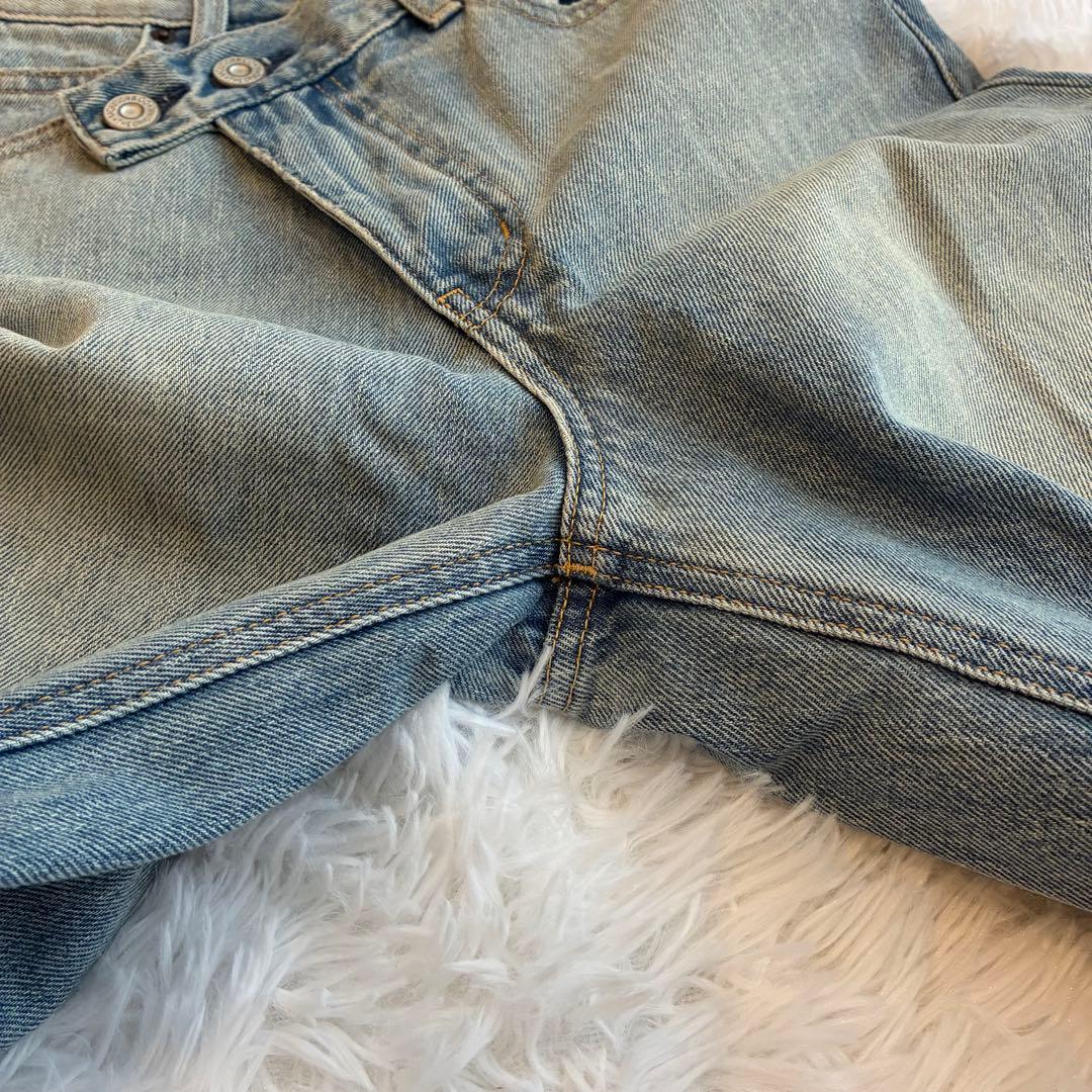 MOUSSY CROSS WAIST WIDE STRAIGHT デニムパンツ