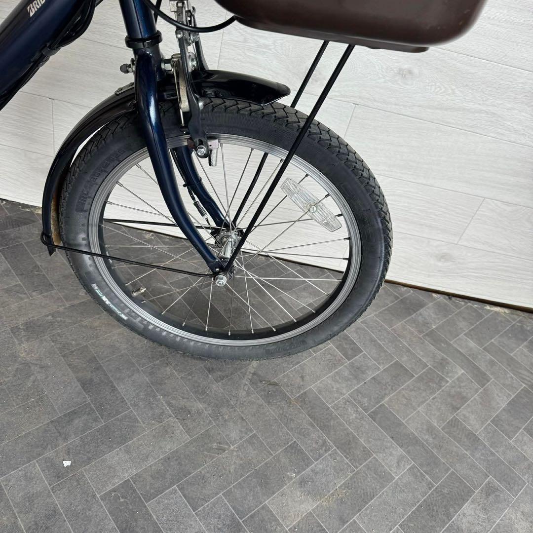 電動アシスト自転車 ダークブルー 前部バスケット付き