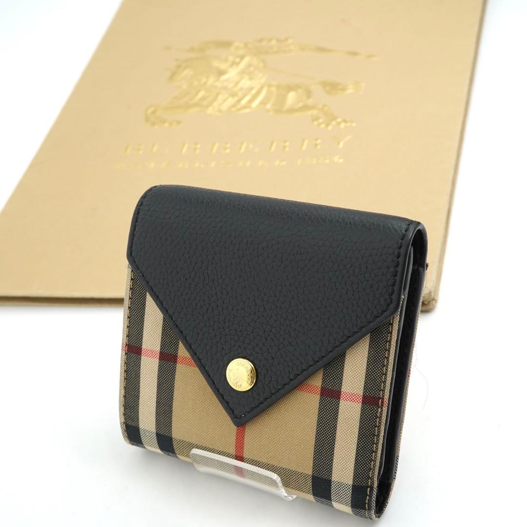 ✨未使用展示品✨　Burberry ミニ財布　ノバチェック　キャンバス　三つ折り