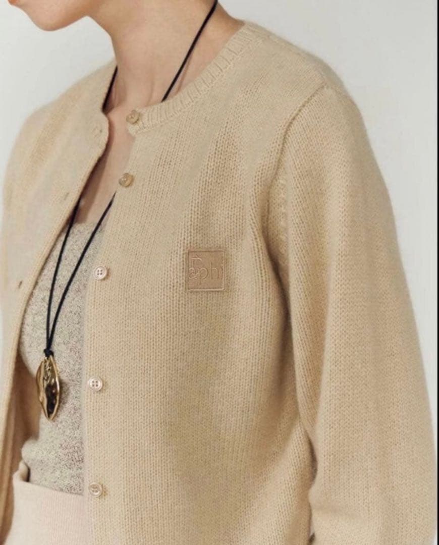 eaphi WOOL KNIT LOGO CARDIGAN カーディガン ニット