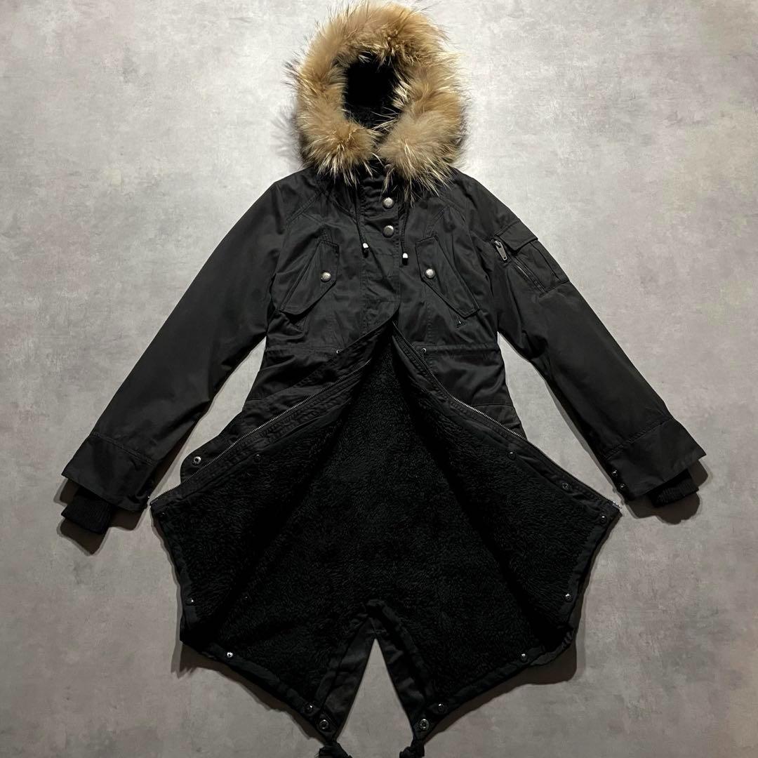 ジャケット・アウター 00s black military fur coat y2k vkei m65