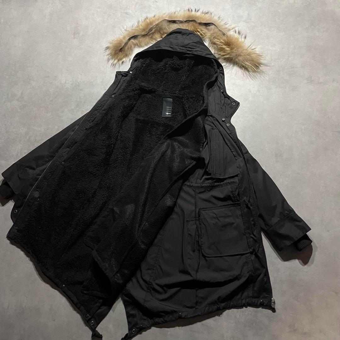 ジャケット・アウター 00s black military fur coat y2k vkei m65
