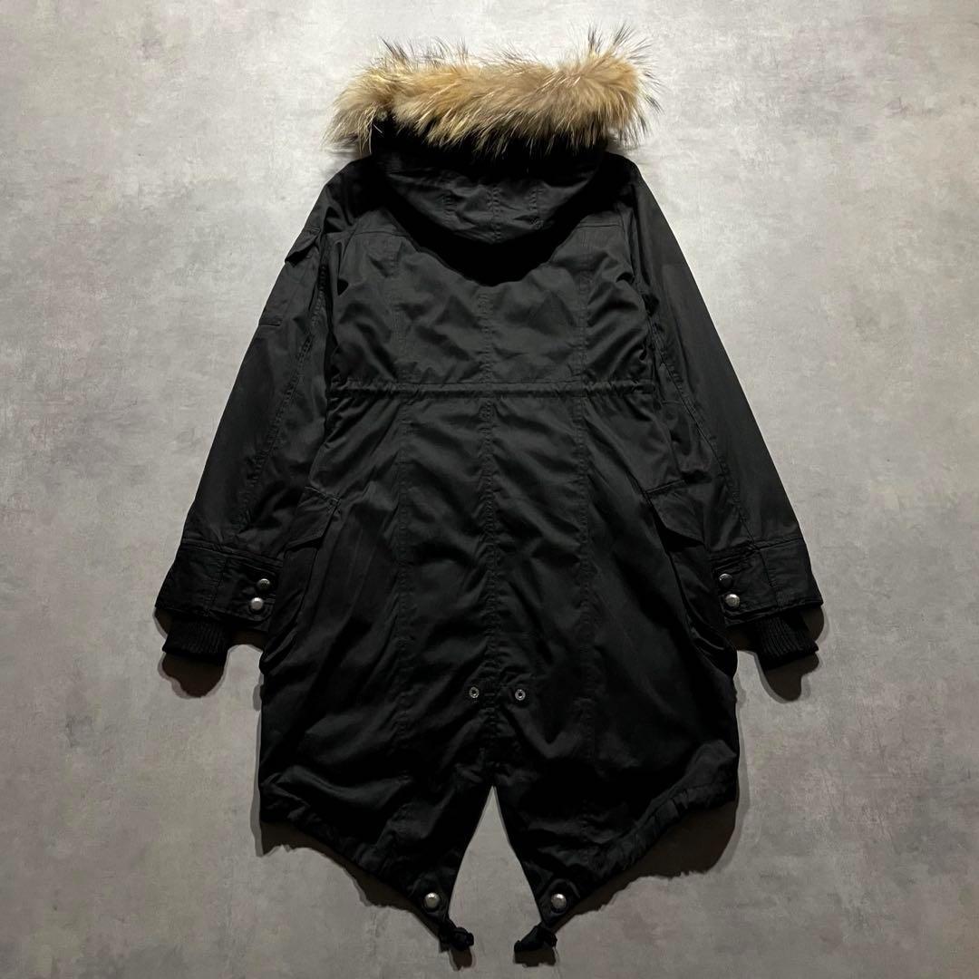 ジャケット・アウター 00s black military fur coat y2k vkei m65