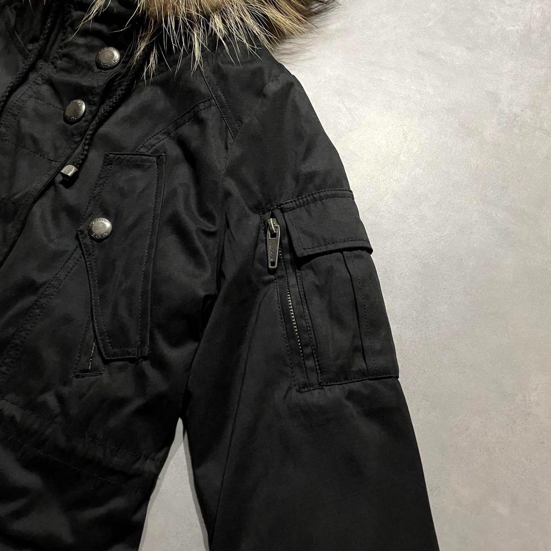 ジャケット・アウター 00s black military fur coat y2k vkei m65