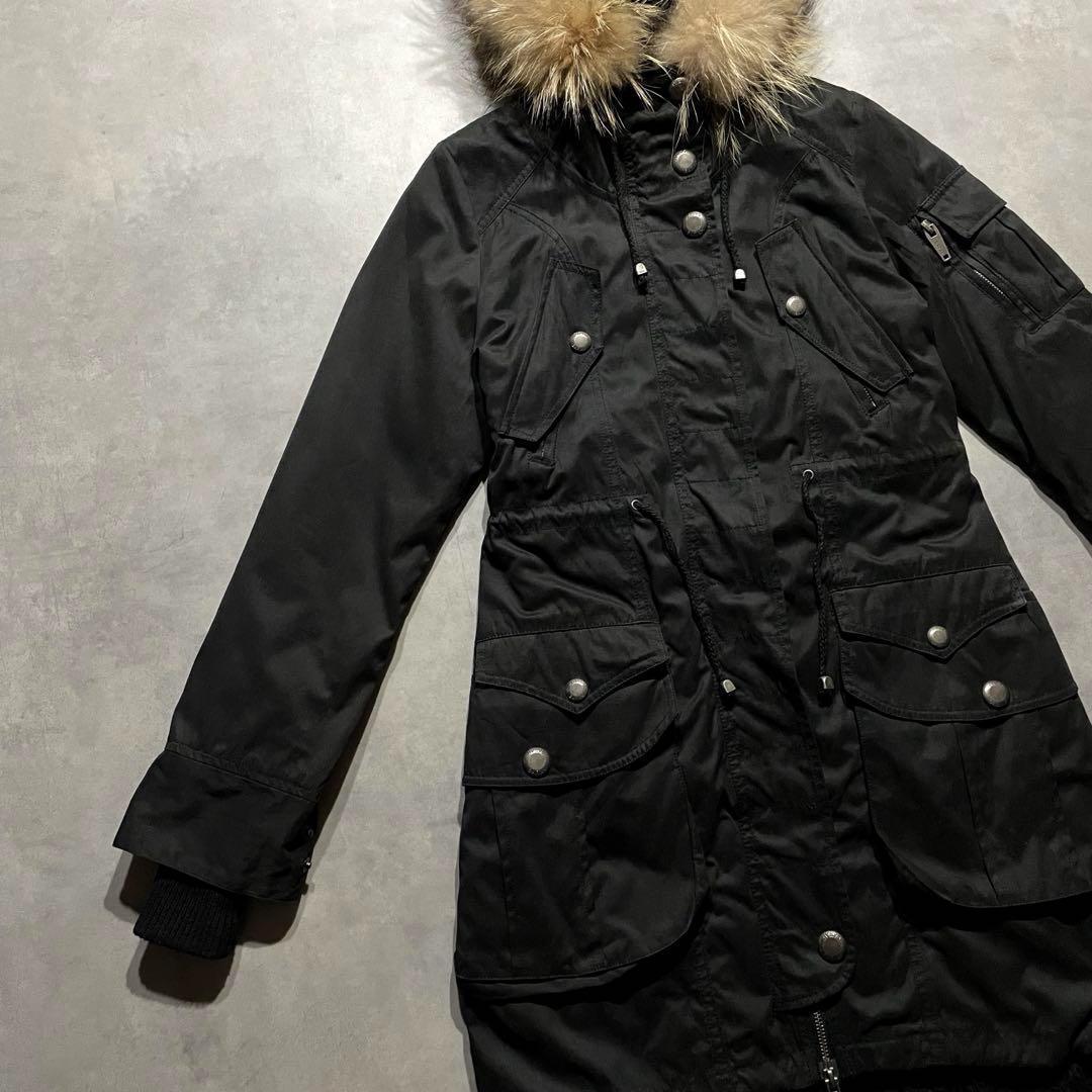 ジャケット・アウター 00s black military fur coat y2k vkei m65