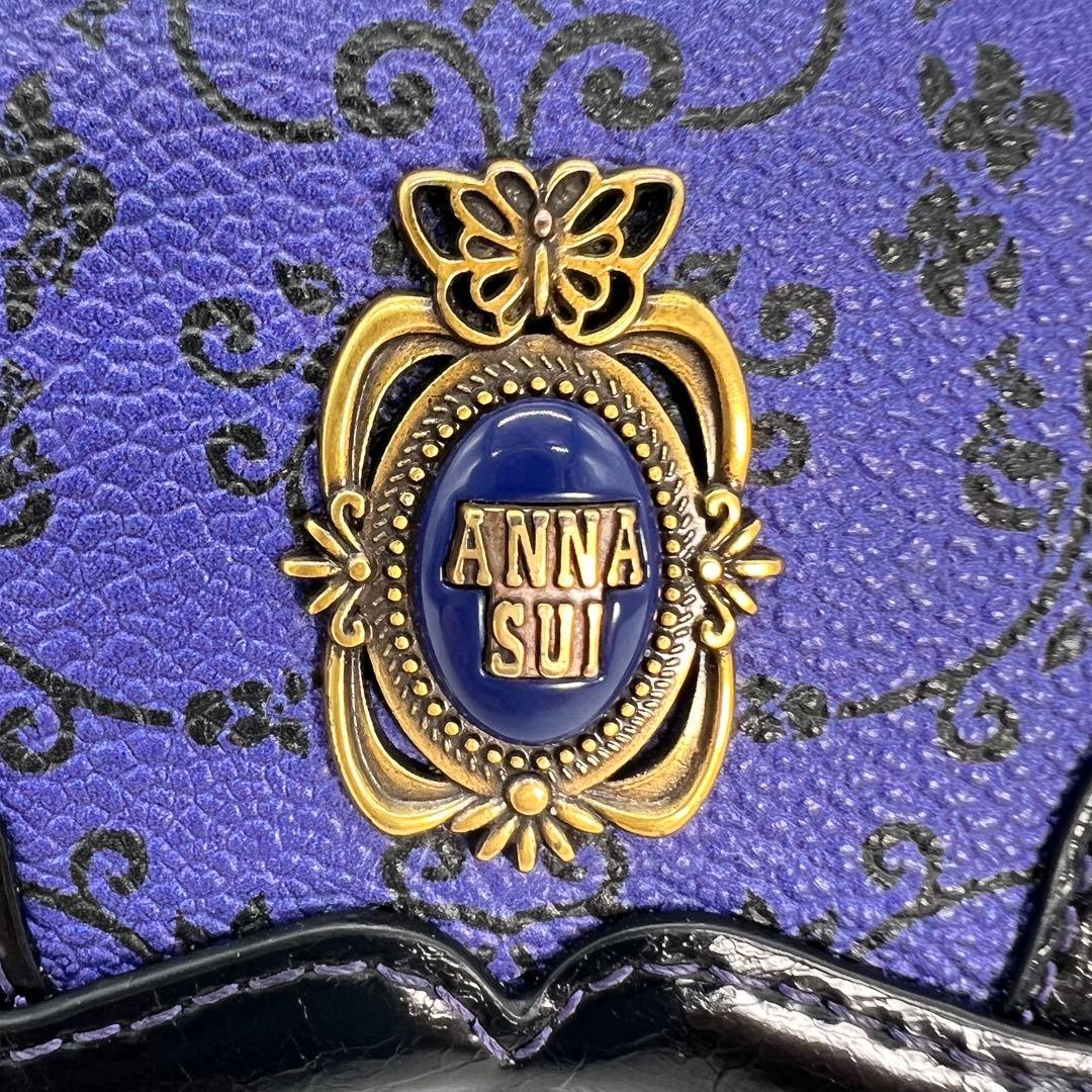 【美品】ANNA SUI アナスイ 財布　がま口　二つ折り　レディース 総柄
