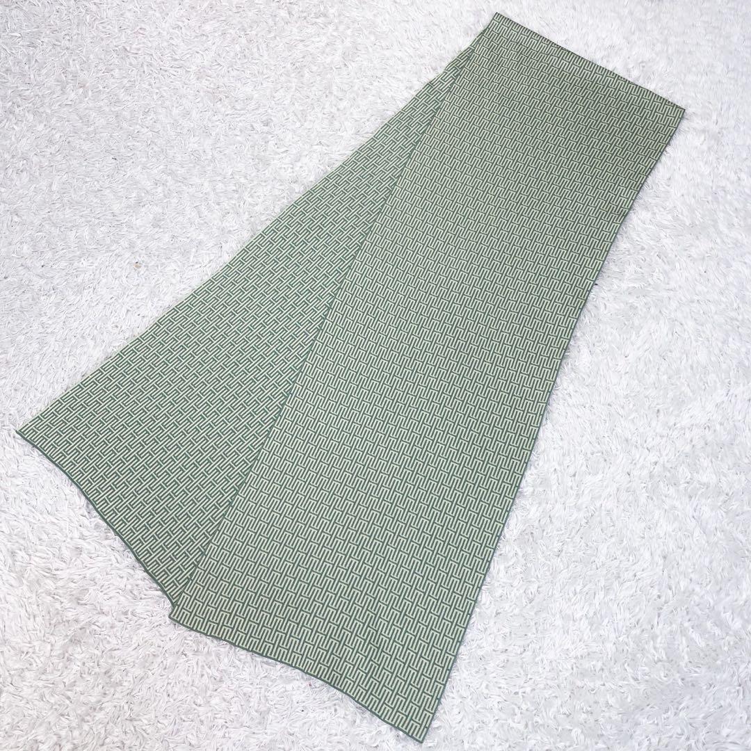 鑑定済・近年極美品 エルメス Hロゴ 総柄 シルク100% ストール マフラー