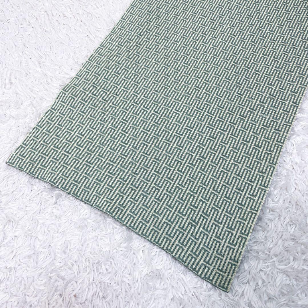 鑑定済・近年極美品 エルメス Hロゴ 総柄 シルク100% ストール マフラー