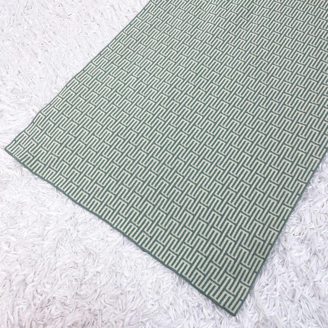 鑑定済・近年極美品 エルメス Hロゴ 総柄 シルク100% ストール マフラー
