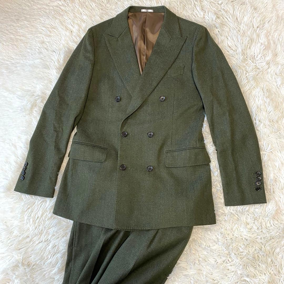 Suit Select ダブル　セットアップ　スーツ　カーキ