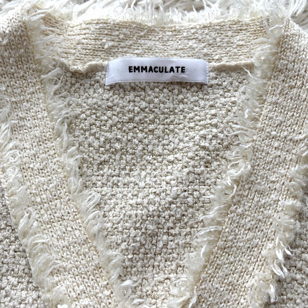 【専用✨】EMMACULATE フリンジ Vネックカーディガン ツイードニット