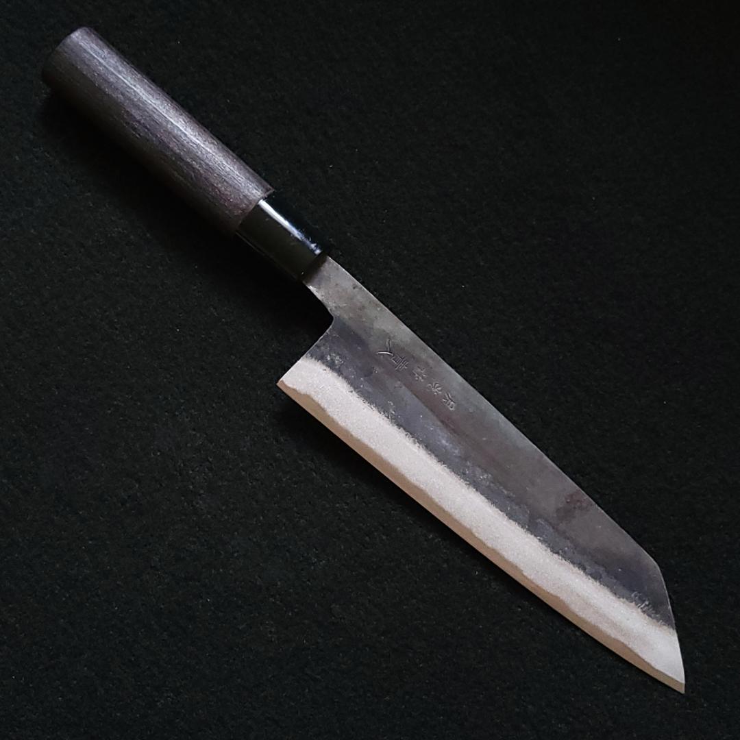 青紙２号 黒打 文化包丁 180㎜ G1402 焼柄 日本製 月光作