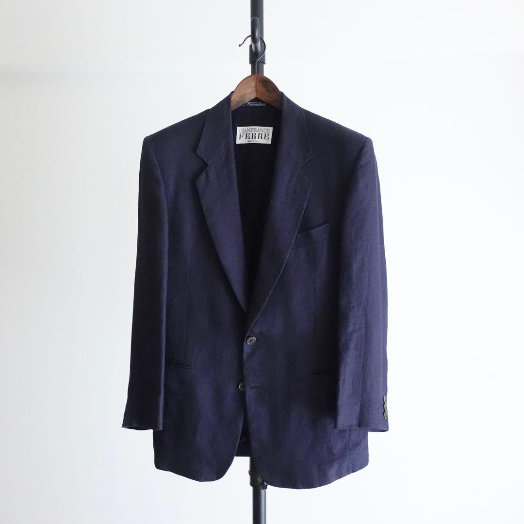 【イタリア製】80s GIANFRANCO FERRE リネン　セットアップ