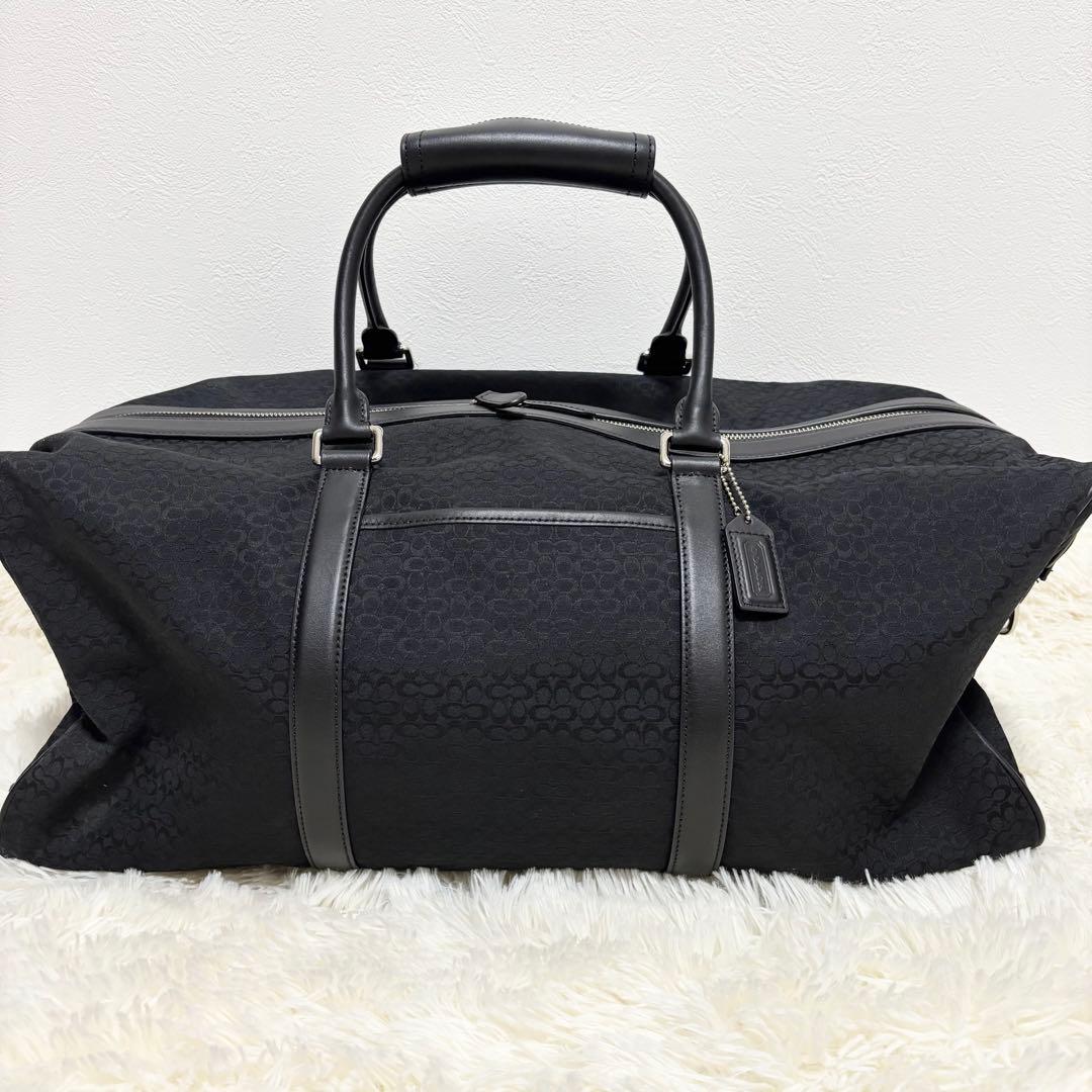 【極美品】COACH ボストンバッグ 大容量 キャンバス レザー