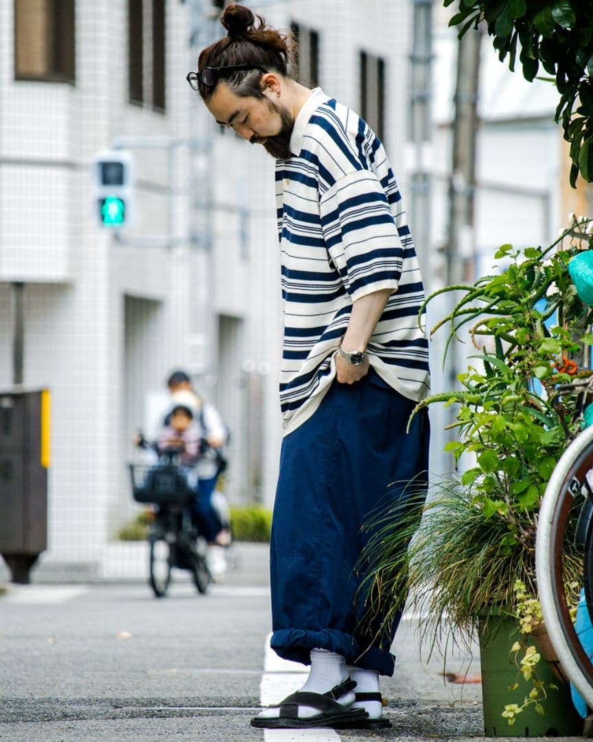 トップス nanamica Stripe Polo Sweater