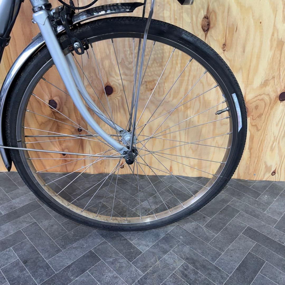 シルバー 電動アシスト自転車 シティタイプ　バッテリー12ah