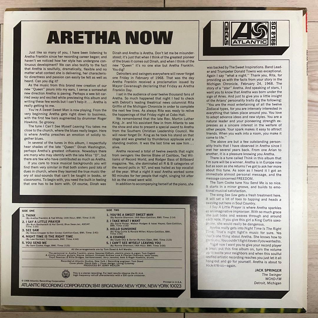 Aretha Now アレサ・フランクリン LP 米盤レコード