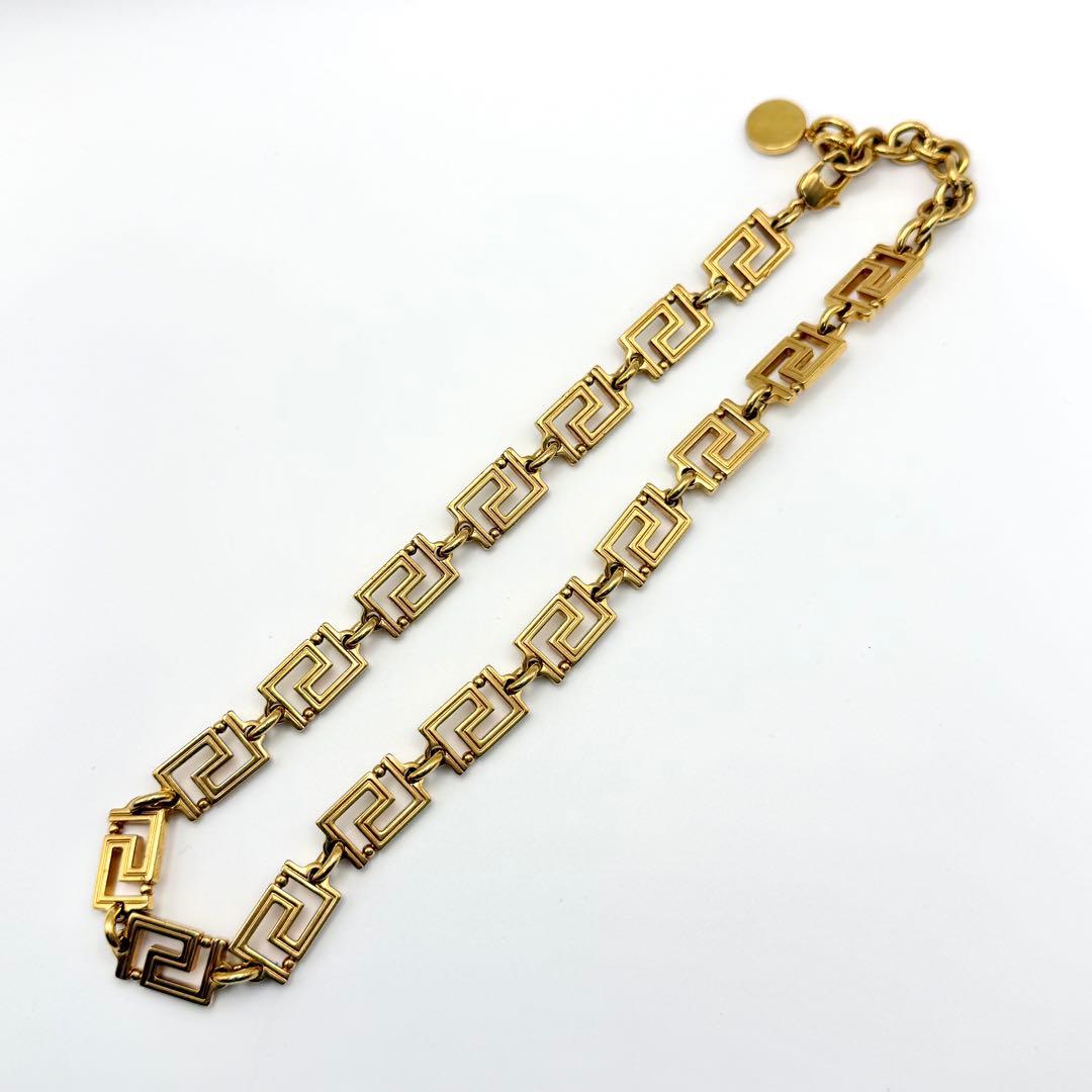 美品✨VERSACE ネックレス メデューサ グレカ 刻印 ゴールド
