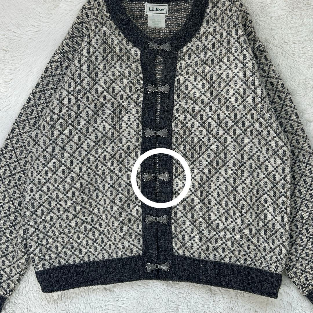 L.L.Bean /エルエルビーン/バーズアイ メタルフック　カーディガン L