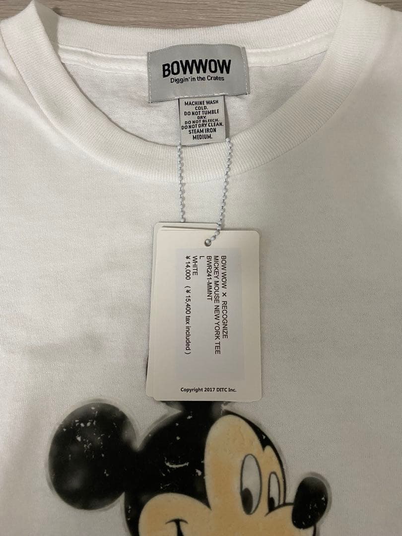 新品タグ付きBOWWOW × RECOGNIZEミッキーマウス Tシャツ