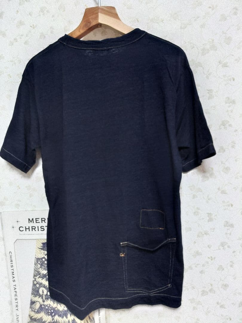 45R天竺インディゴ908オーシャンTシャツ 半袖バックポケット付き