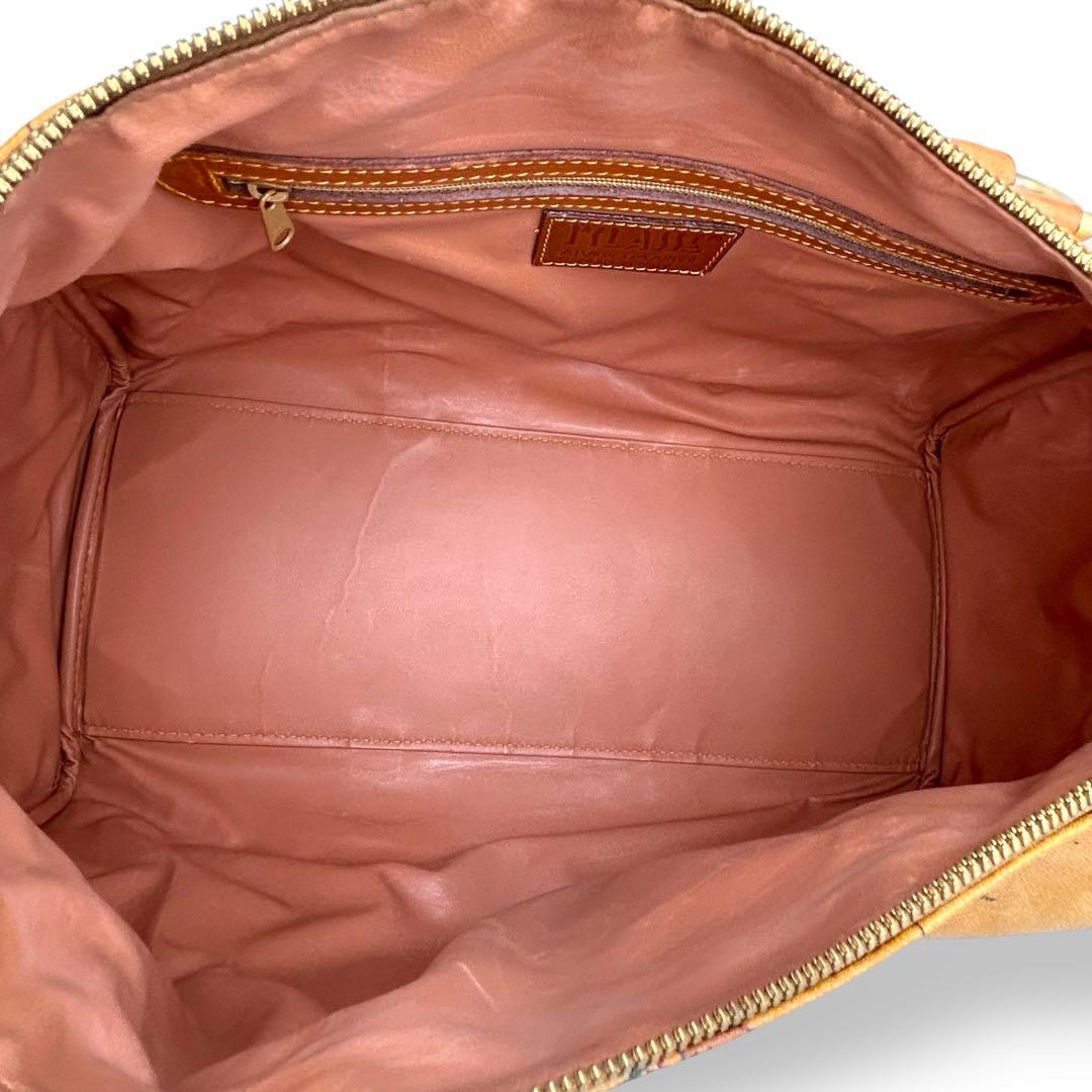 【大人気】プリマクラッセ　ボストンバッグ　地図柄　レザー　中型　美品　旅行　希少
