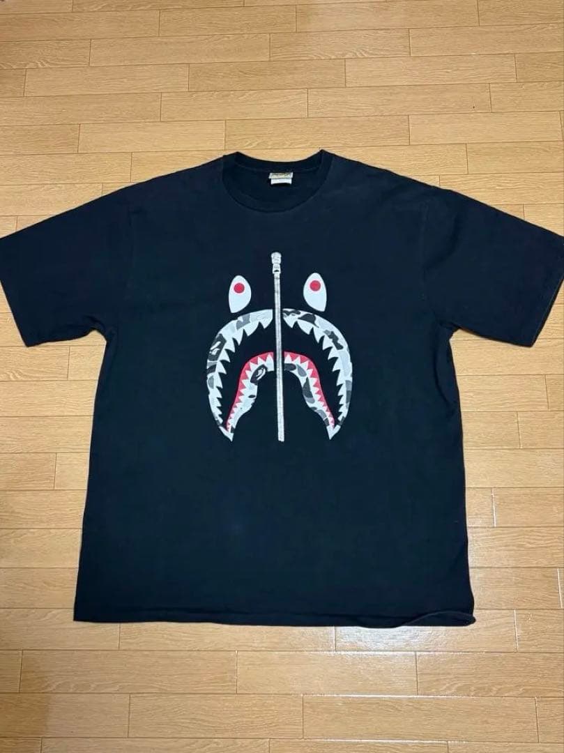 エイプA BATHING APE シャークパーカープリントTシャツ 3XL