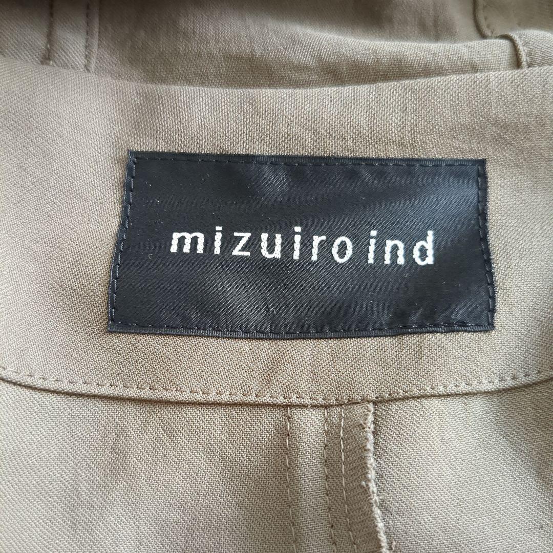 mizuiro ind フード ロングコート オリーブ 薄手 ミズイロインド
