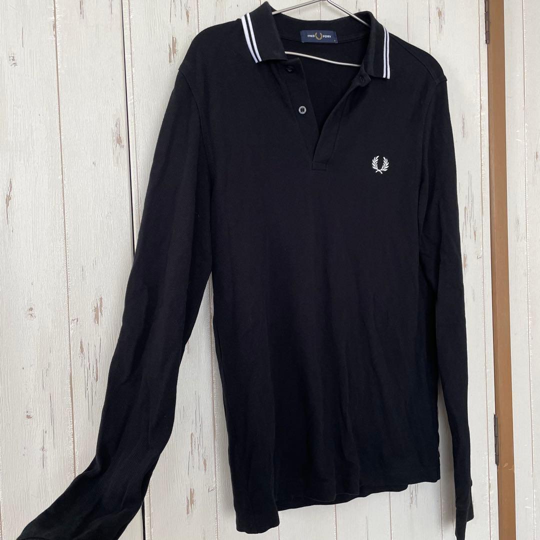 FRED PERRY ブラック長袖ポロシャツ