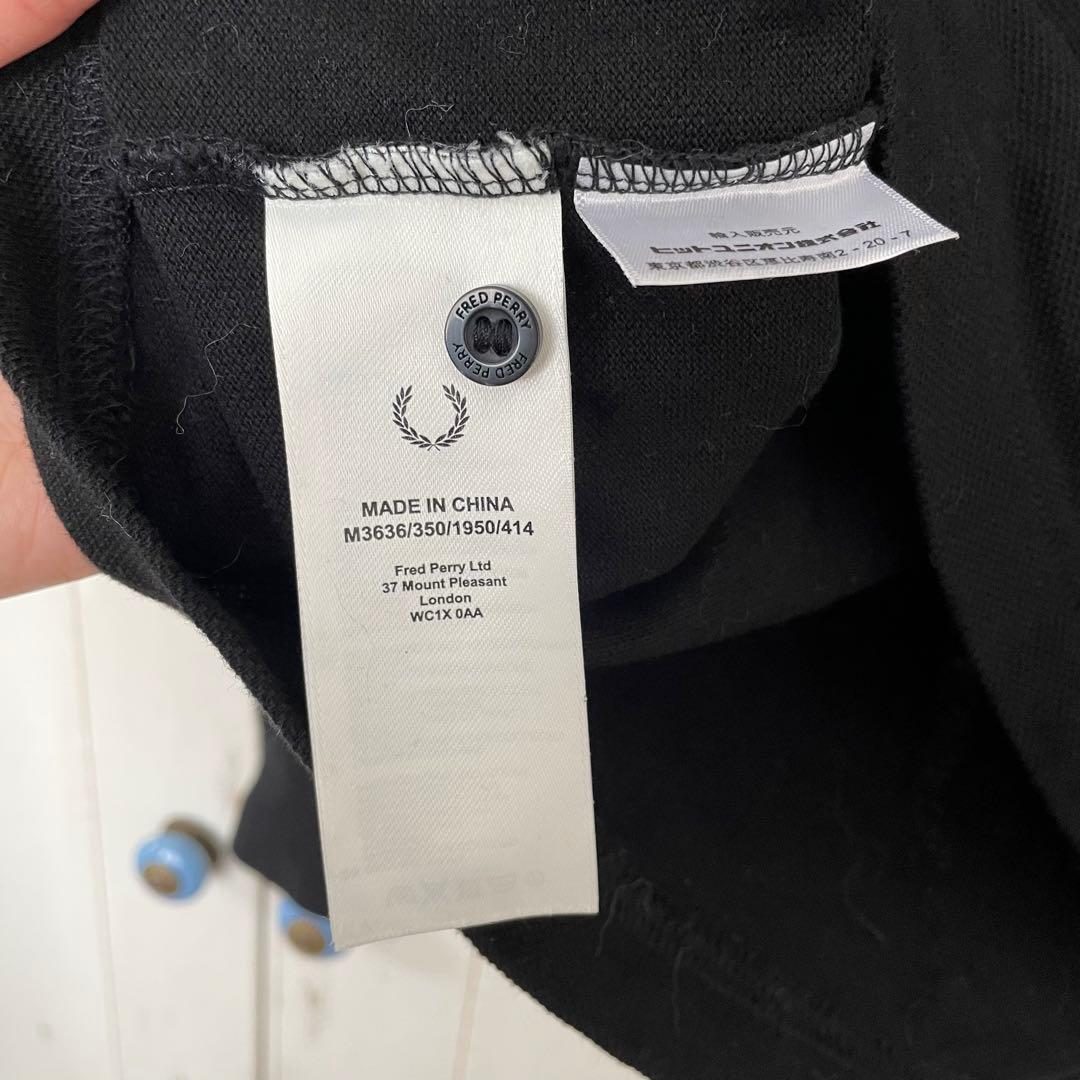 FRED PERRY ブラック長袖ポロシャツ