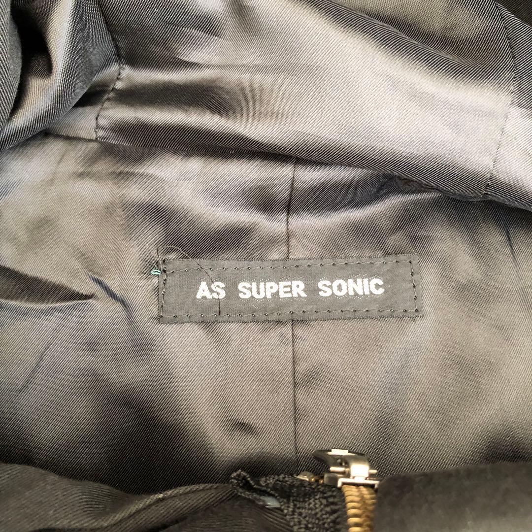 AS SUPER SONICアズスーパーソニックビッグフードモッズコートブラック