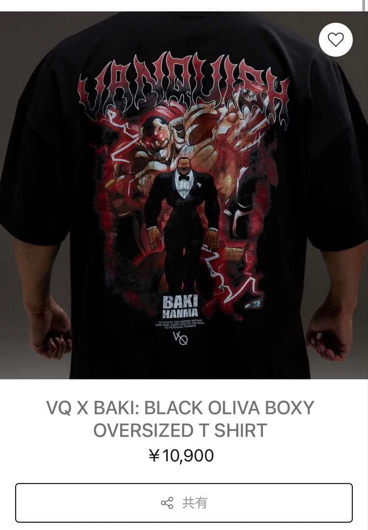 【新品未開封】VANQUISH FITNESSx刃牙 オーバーサイズTシャツ
