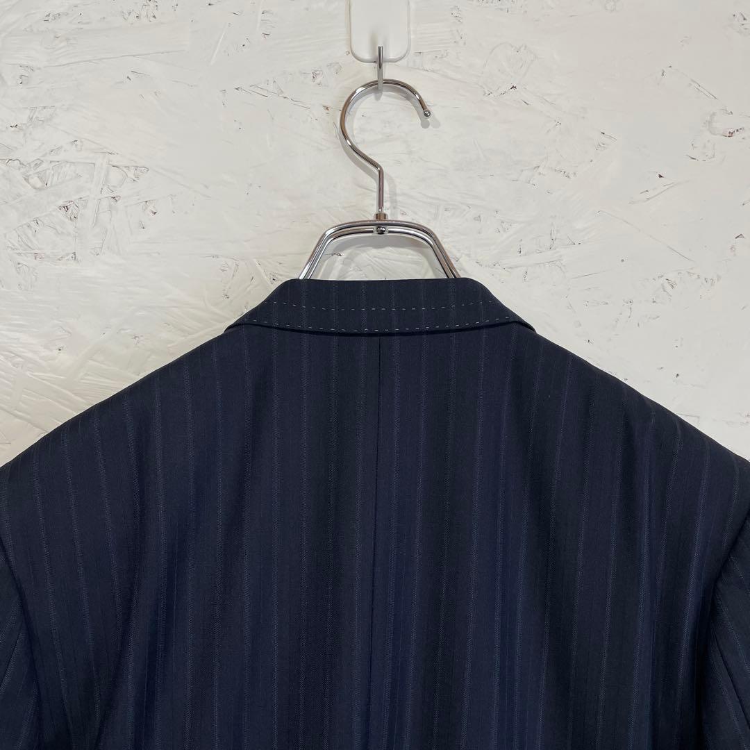 日本製【Paul Smith】ストライプ柄テーラードジャケット　ネイビー　M