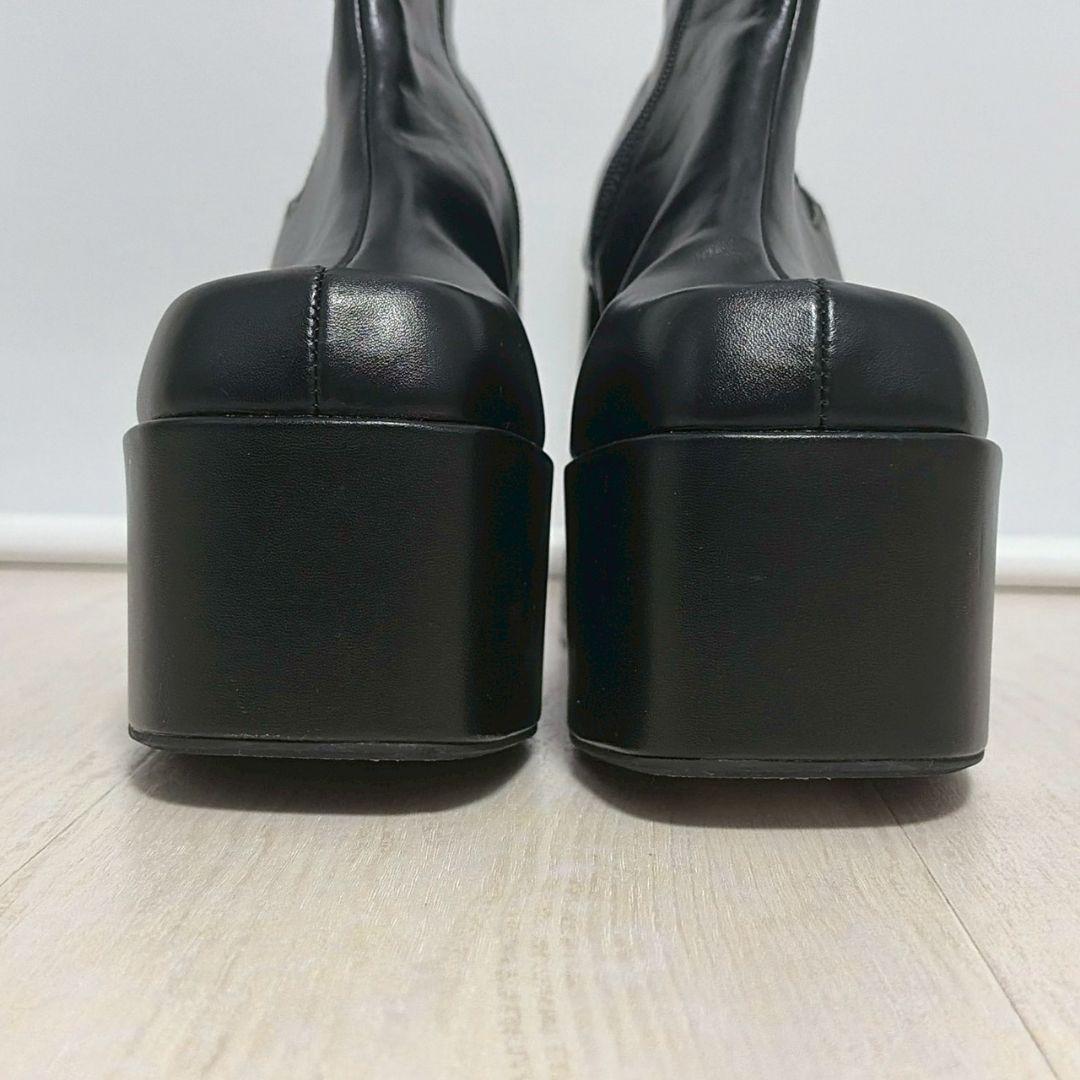 【美品】　EMODA エモダ　ラウンドサイドゴアブーツ　L 24.5 厚底ヒール