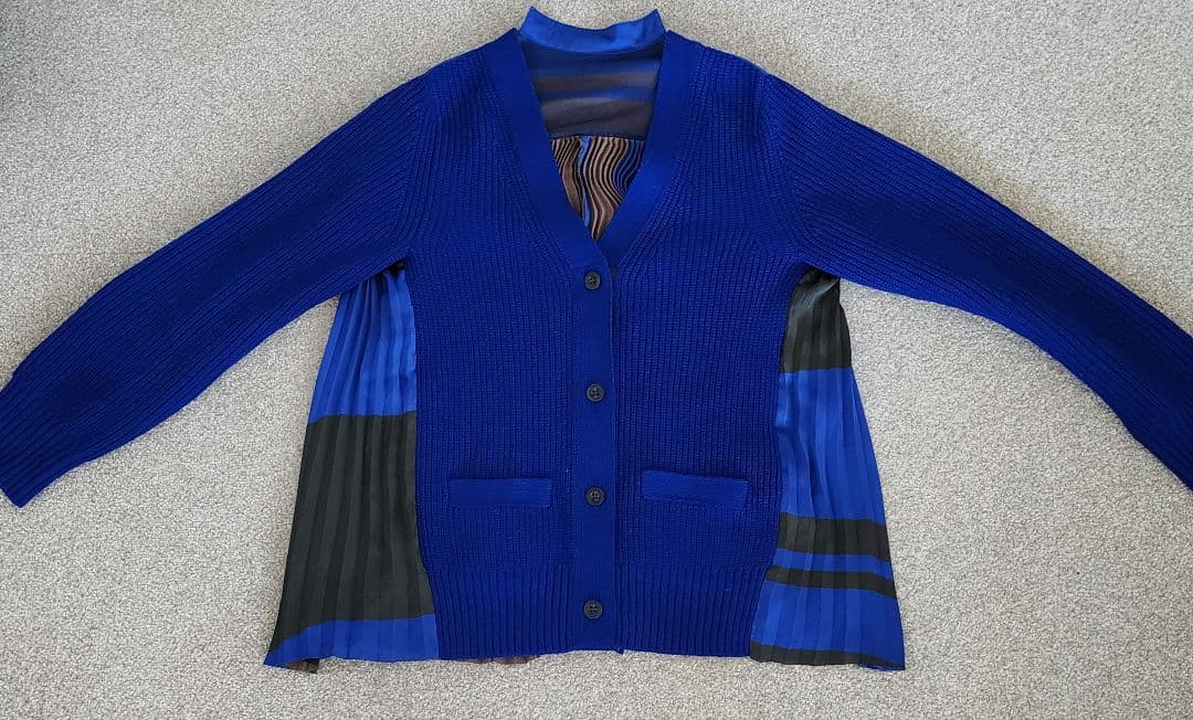 sacai・サカイ◆リブ編みドッキングカーディガン