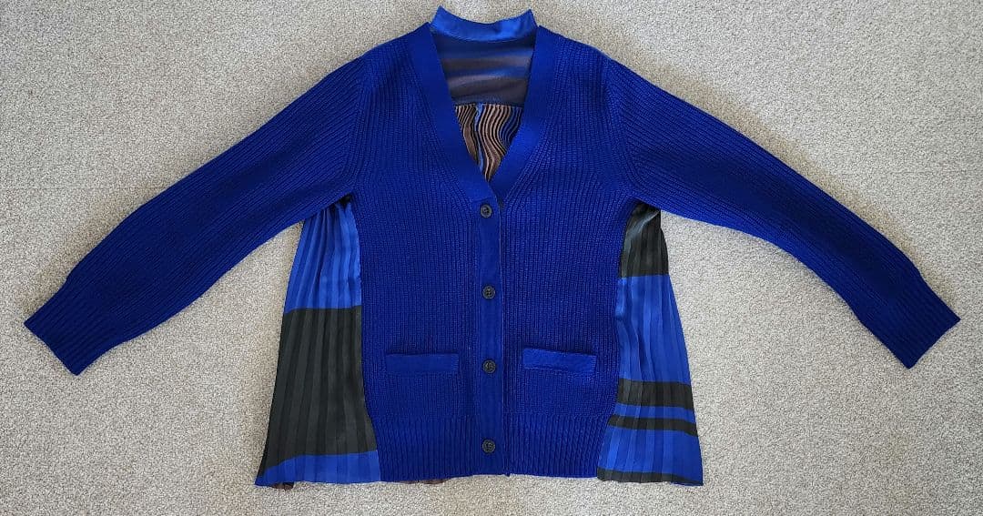 sacai・サカイ◆リブ編みドッキングカーディガン