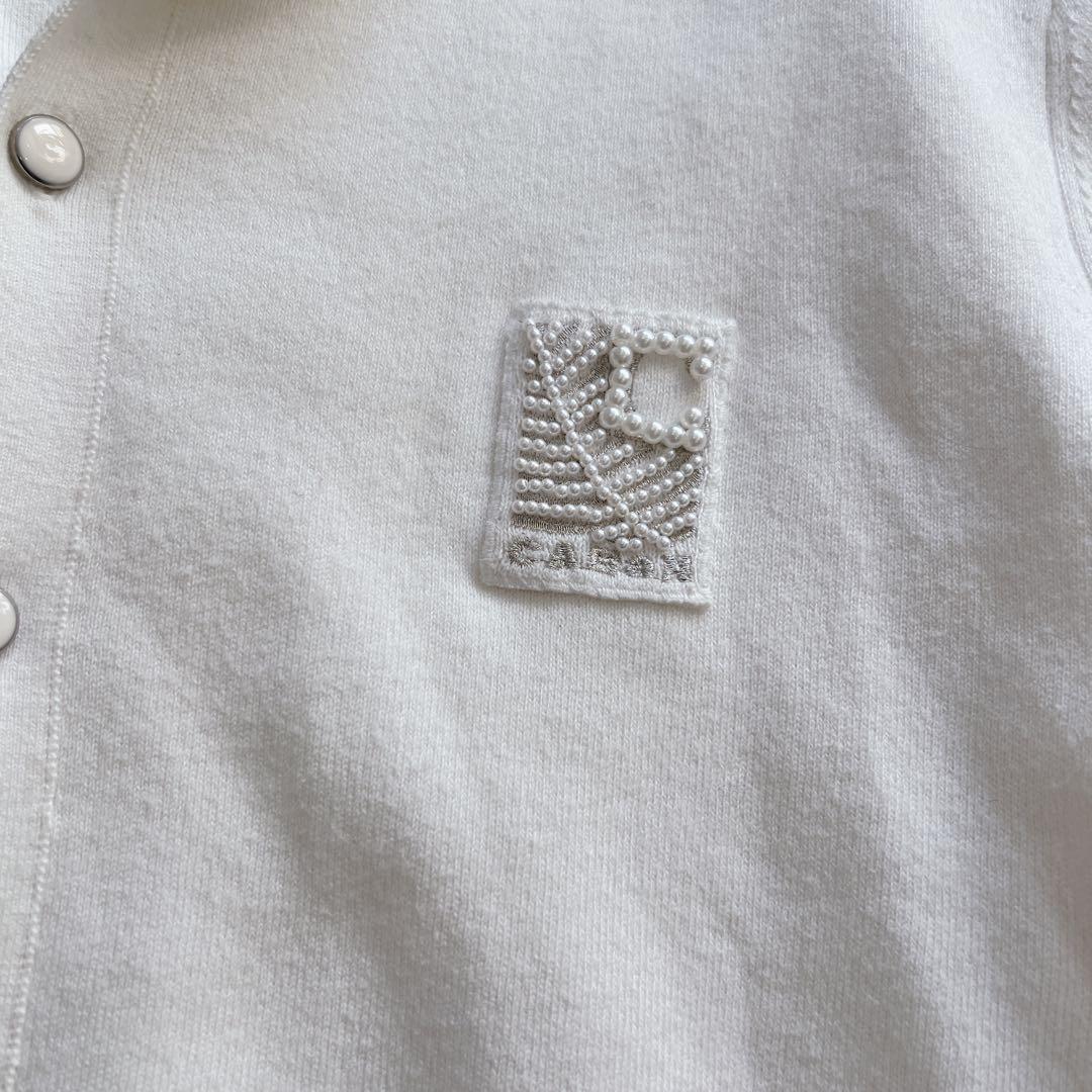 CABaN キャバン ホワイトパール刺繍カーディガン