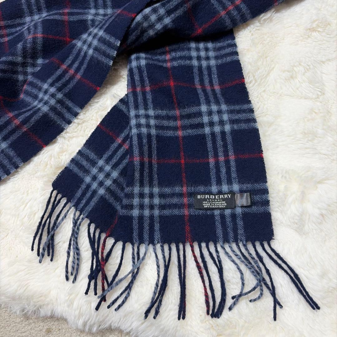 美品 BURBERRY バーバリー ノバチェック カシミヤ100 長め マフラー