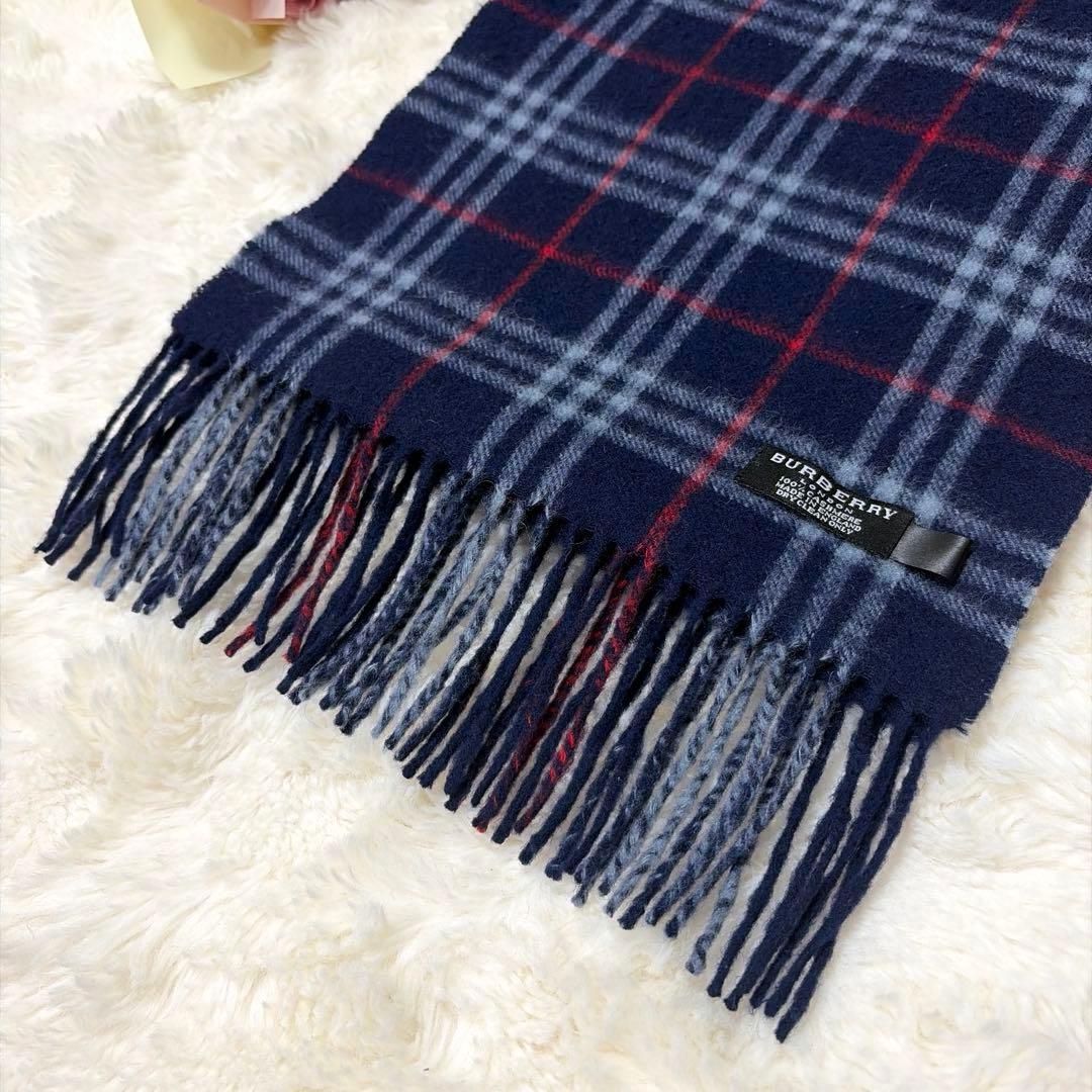 美品 BURBERRY バーバリー ノバチェック カシミヤ100 長め マフラー