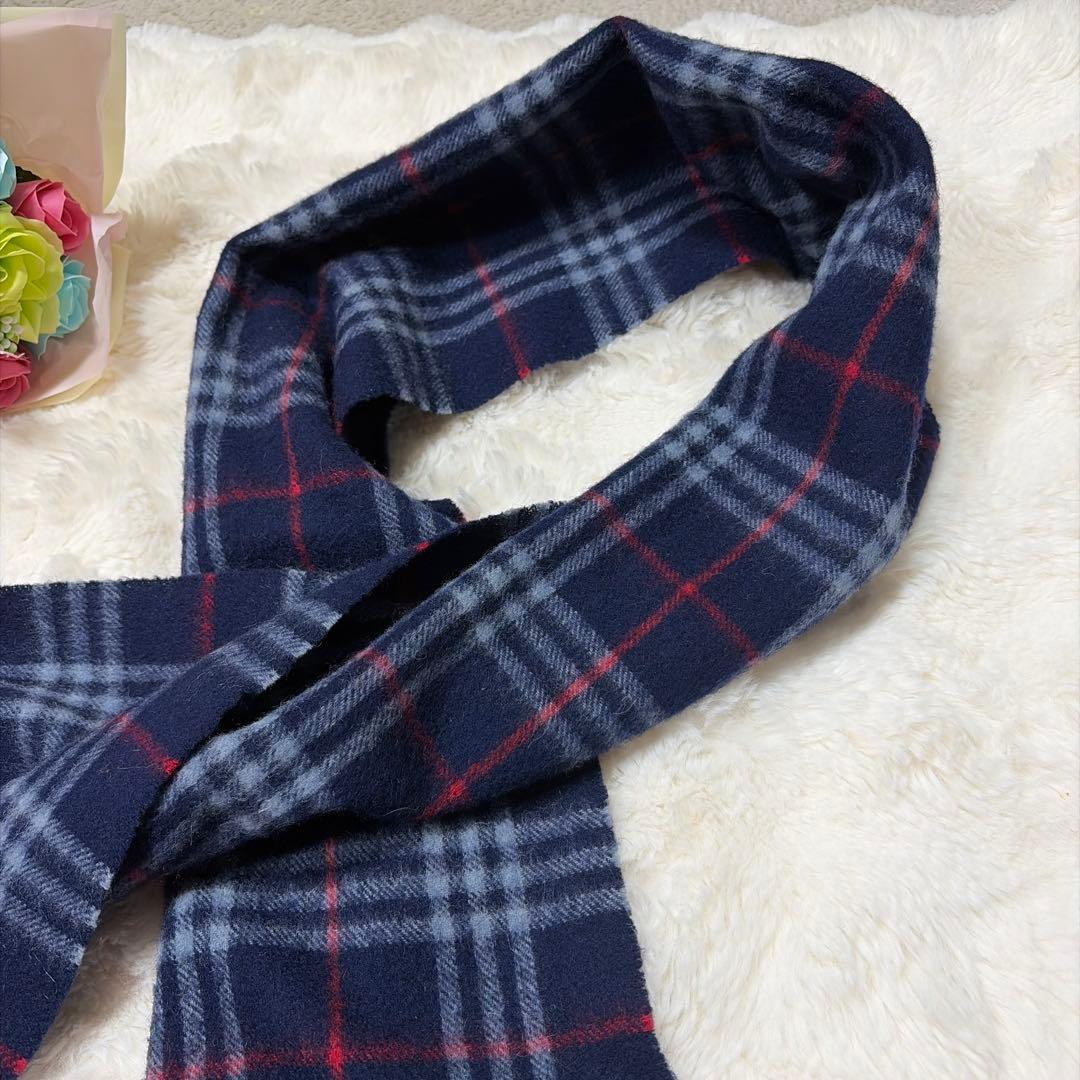 美品 BURBERRY バーバリー ノバチェック カシミヤ100 長め マフラー