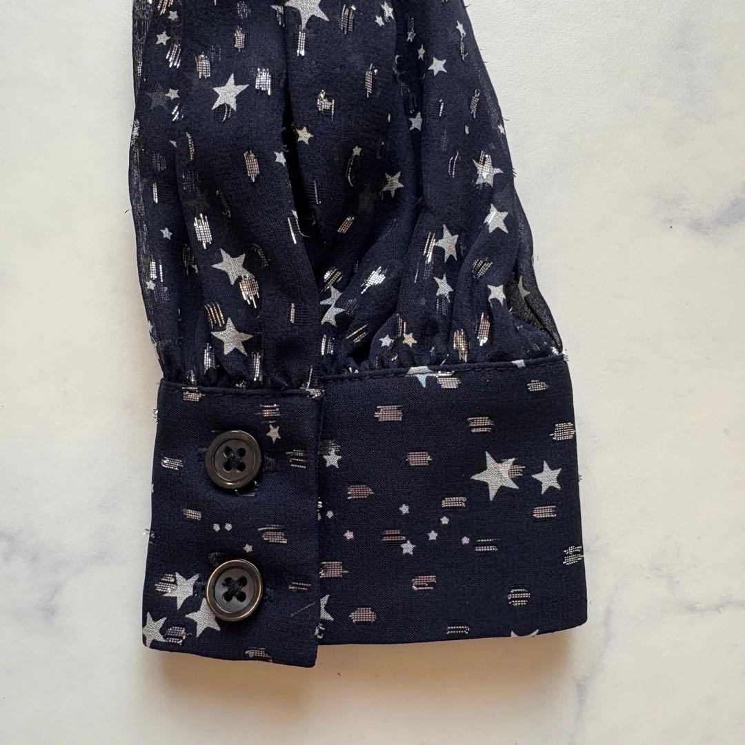 極美品 ケイトスペード 星柄ワンピース シルク93% カシュクール