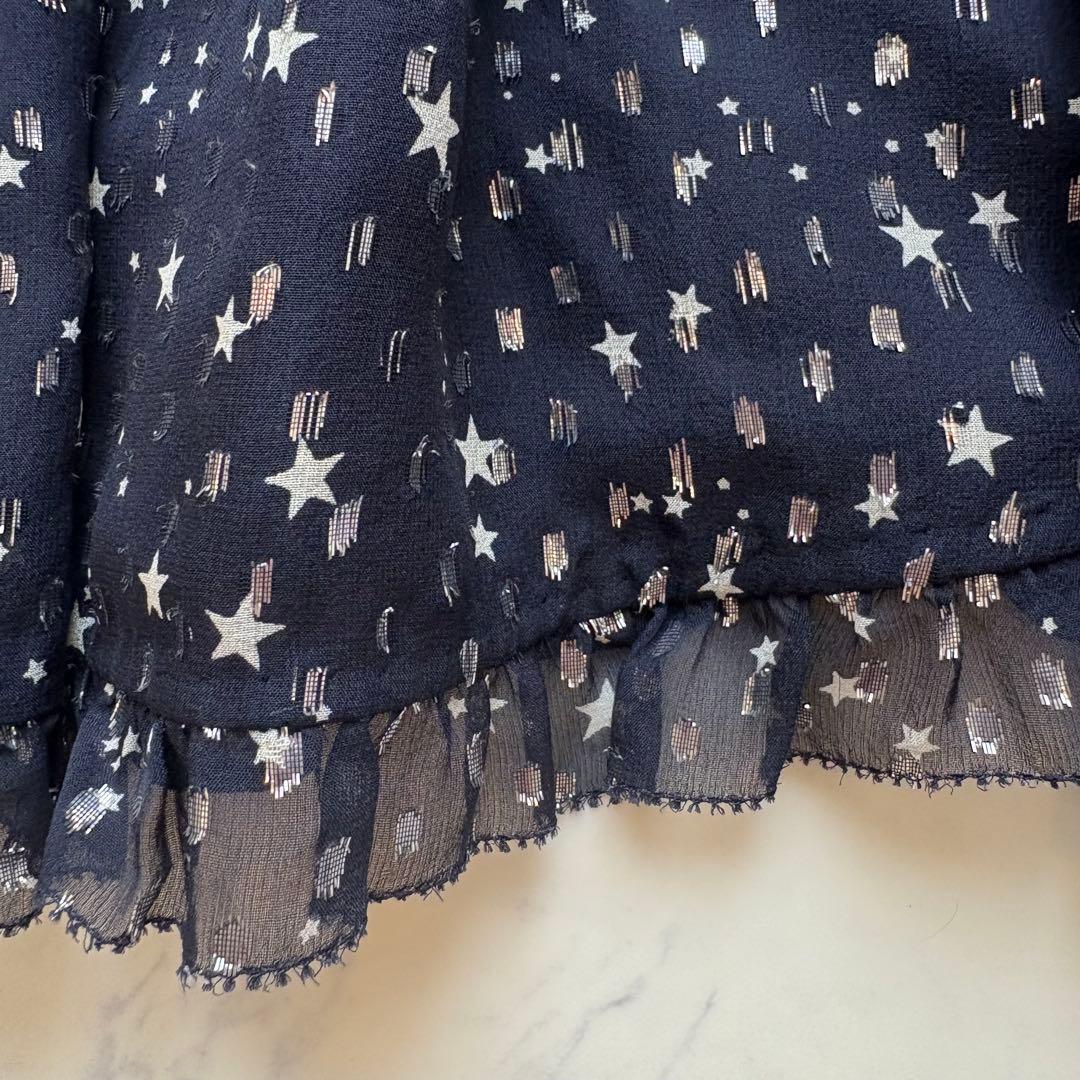 極美品 ケイトスペード 星柄ワンピース シルク93% カシュクール