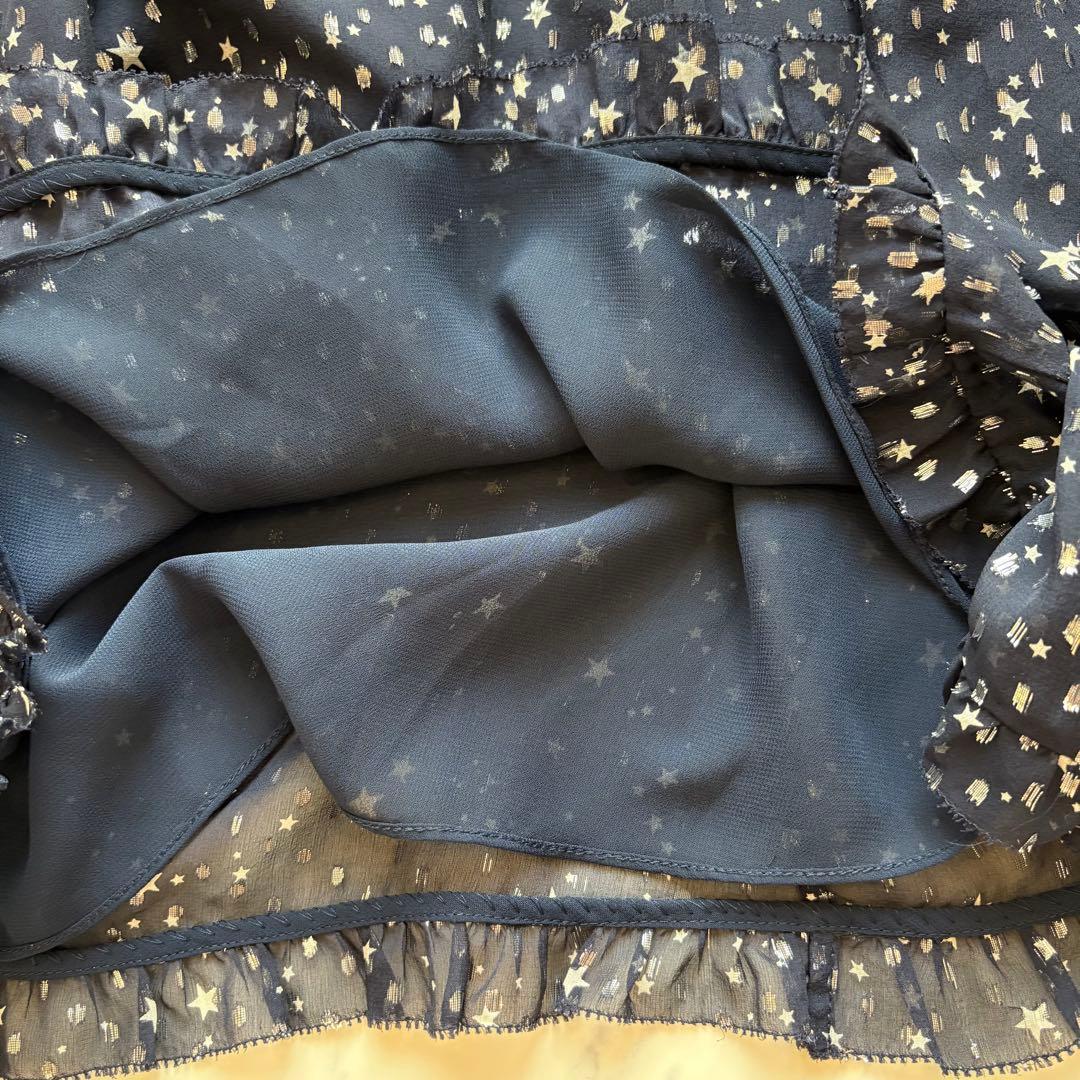 極美品 ケイトスペード 星柄ワンピース シルク93% カシュクール