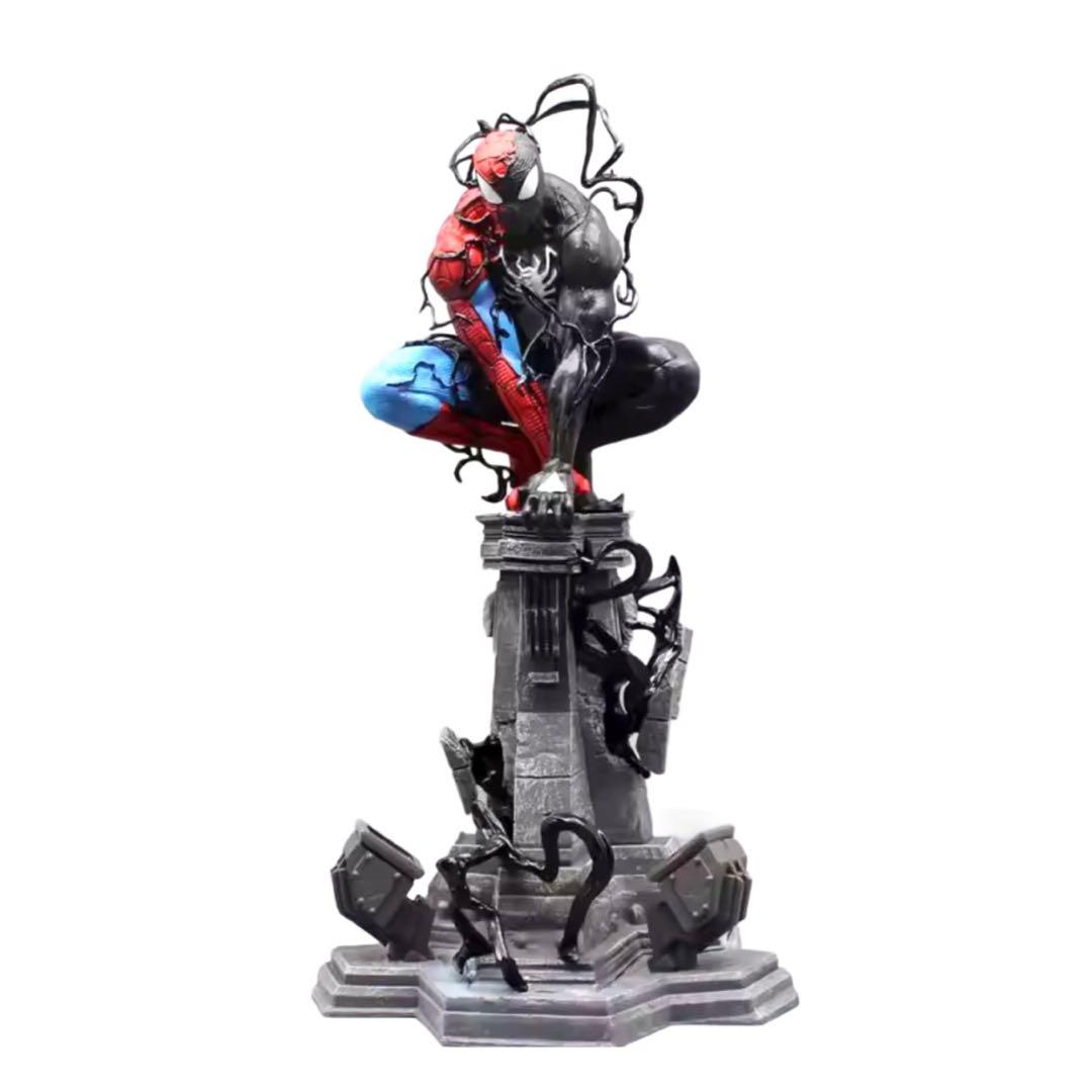 スパイダーマン×ヴェノム　37cm大型スタチュー　ライト付き