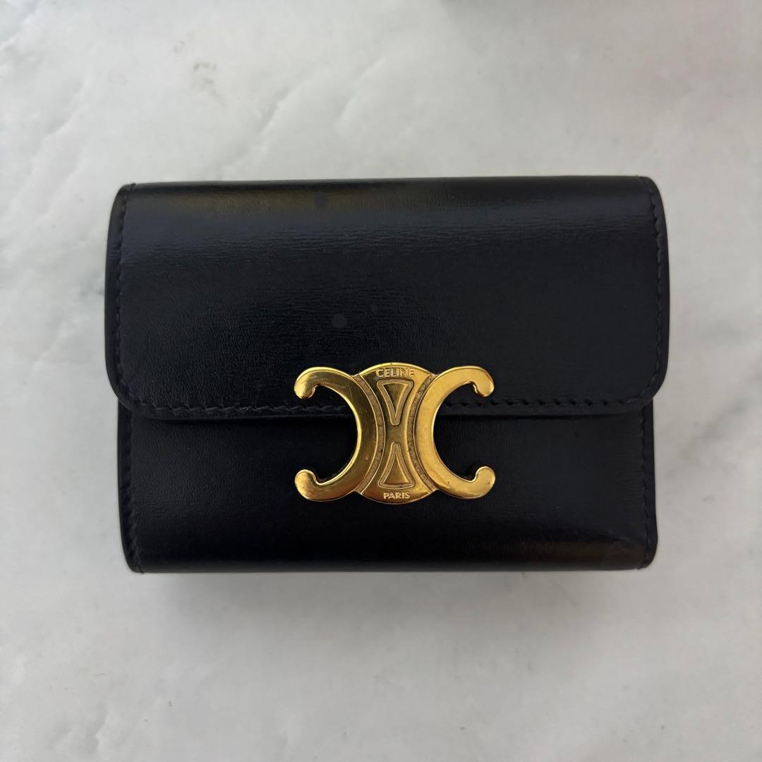 CELINE スモール フラップウォレット トリオンフ ブラック