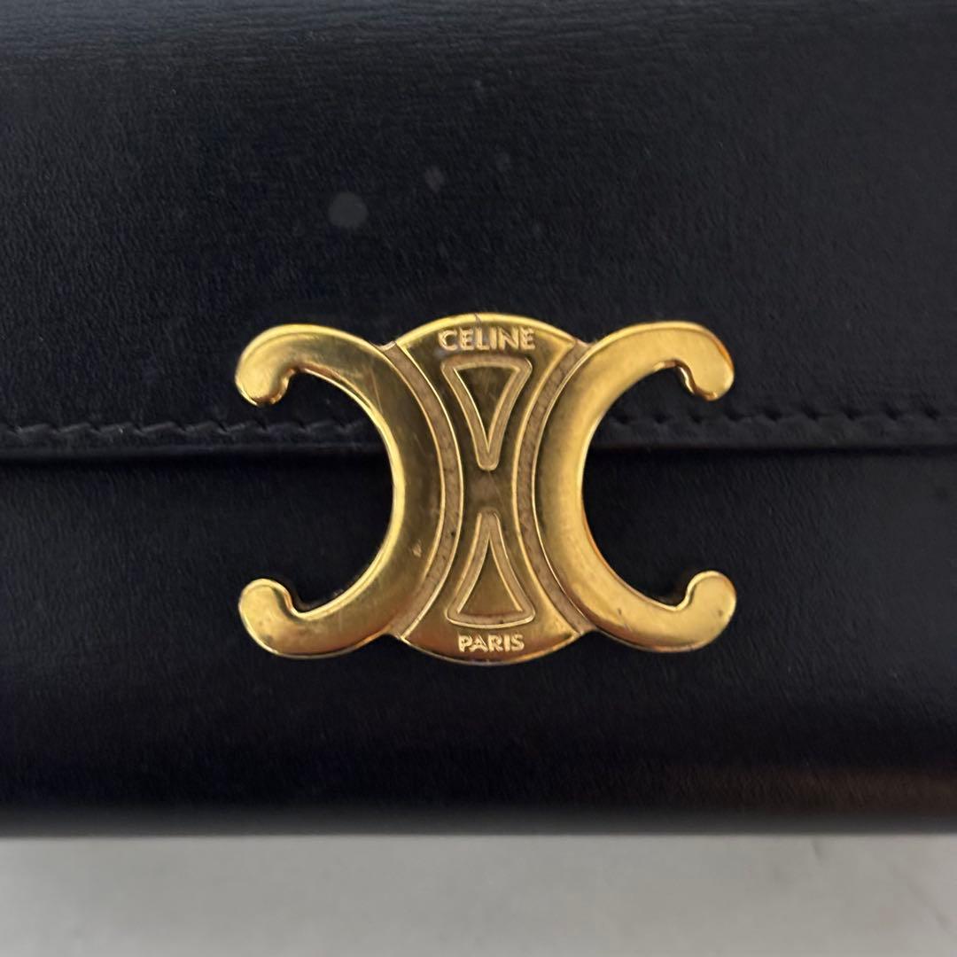 CELINE スモール フラップウォレット トリオンフ ブラック