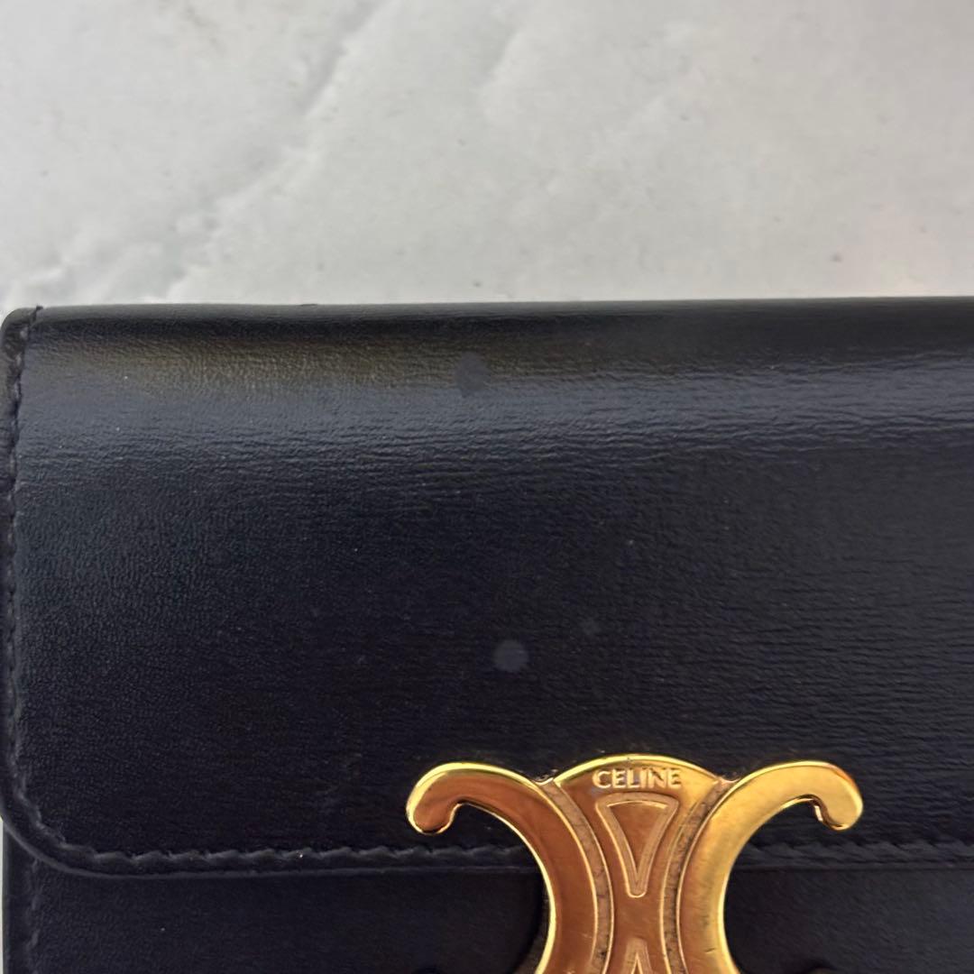 CELINE スモール フラップウォレット トリオンフ ブラック