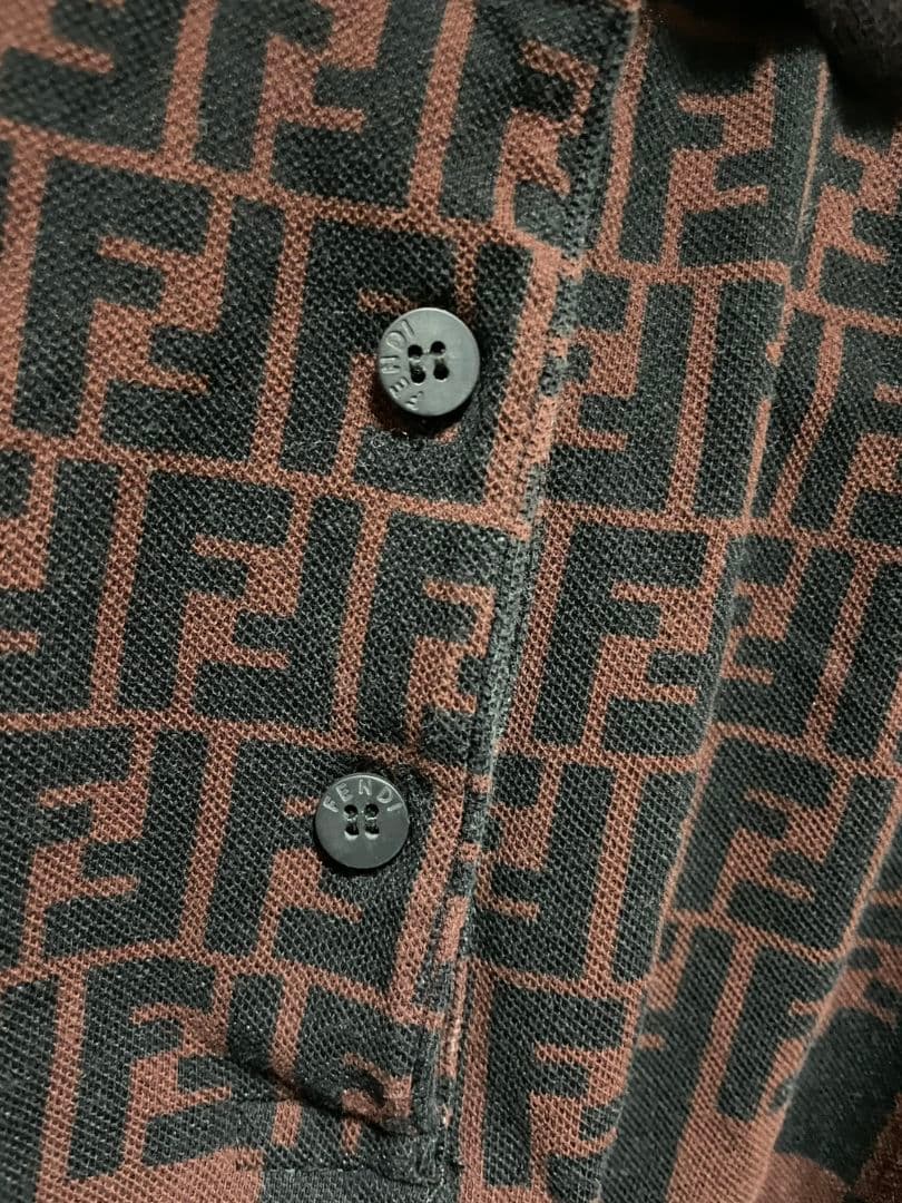 nono Fendi ノースリーブ ポロシャツ チェック柄　ズッカ柄